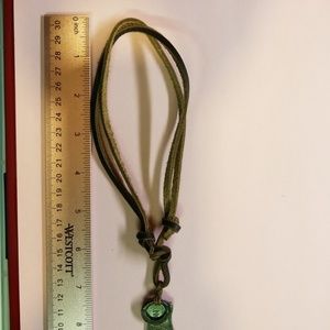 Leather and metal adjustable neclace